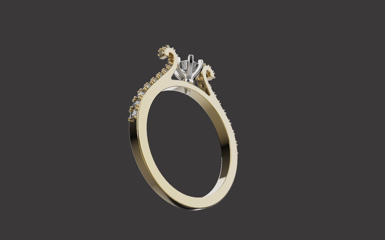Woman Wedding Ring 0075 3D print model_11