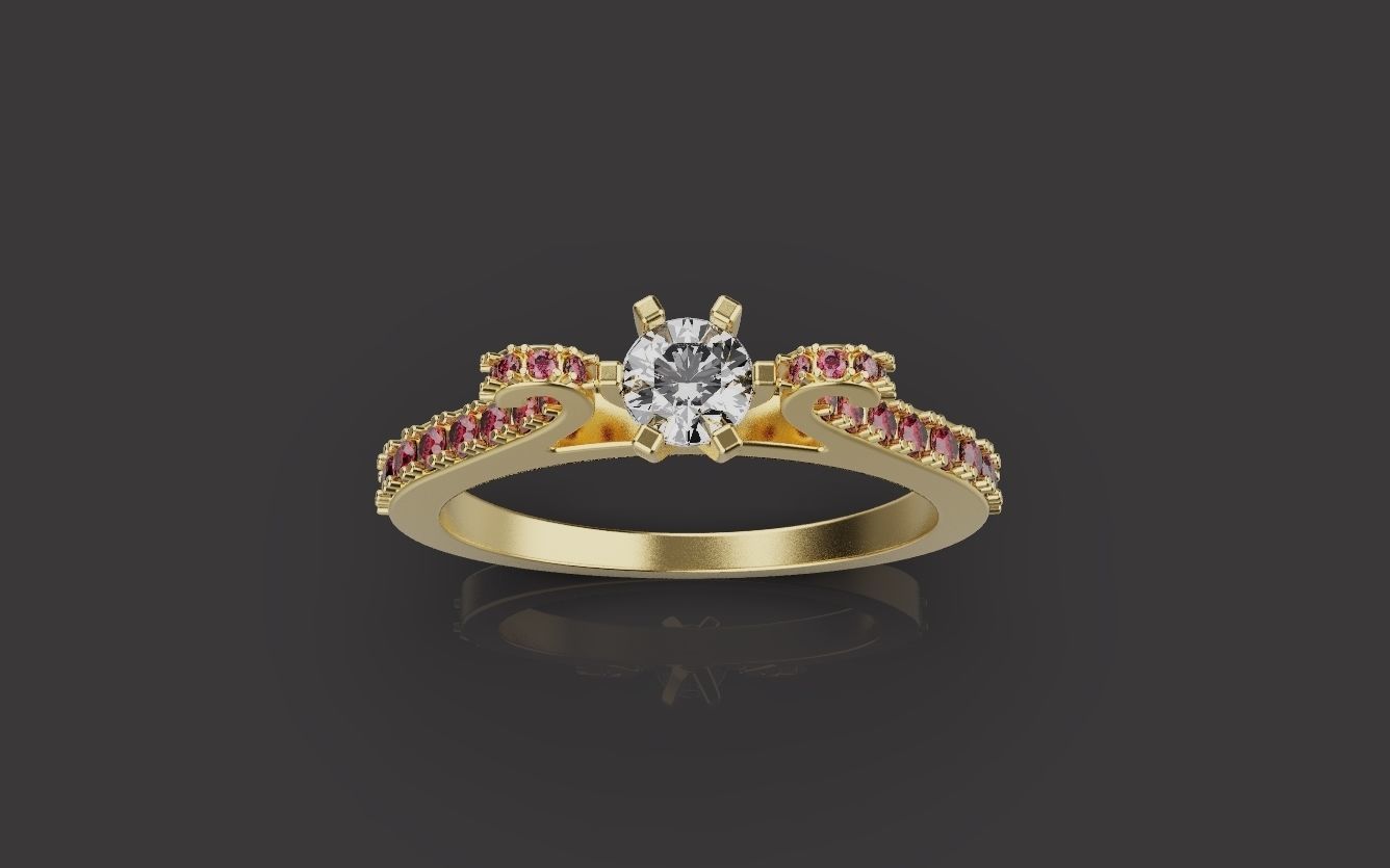 Woman Wedding Ring 0075 3D print model_12