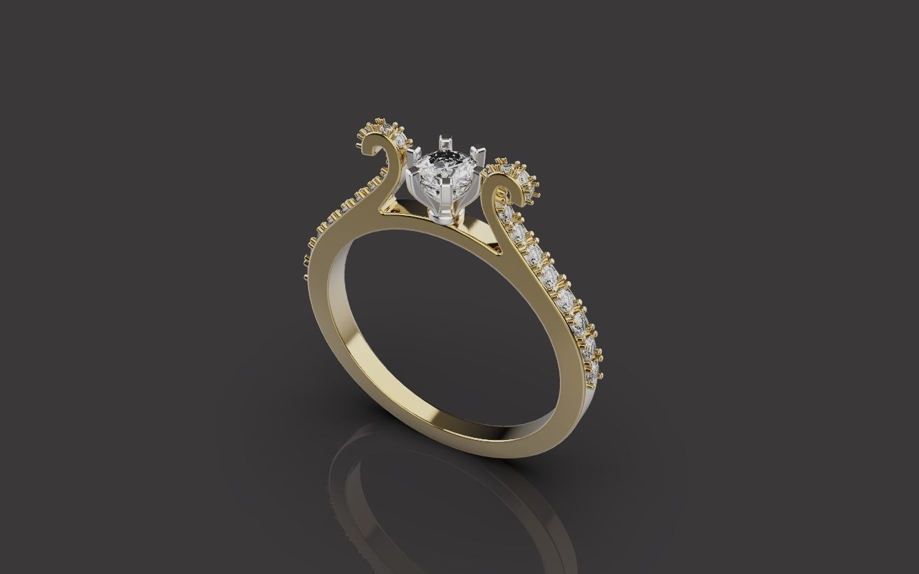 Woman Wedding Ring 0075 3D print model_18