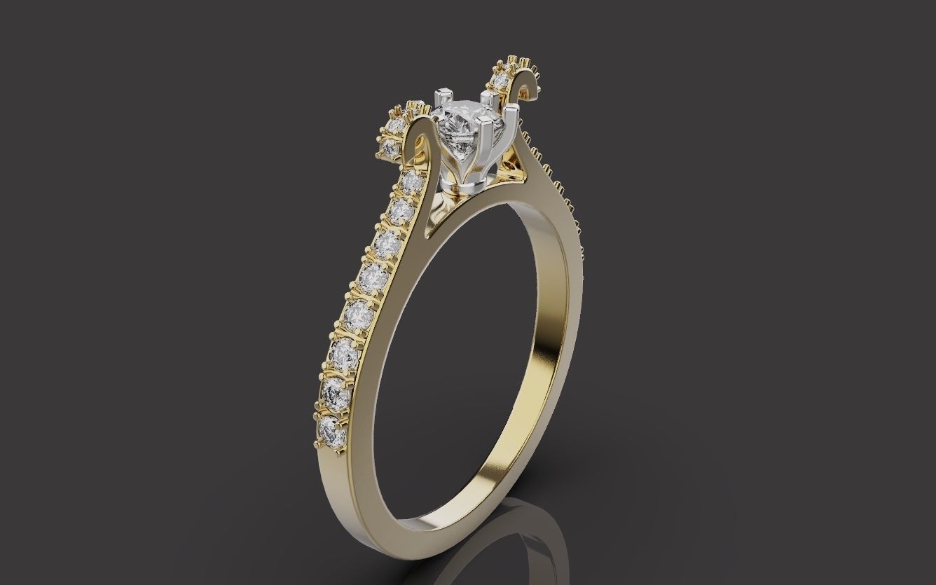 Woman Wedding Ring 0075 3D print model_15