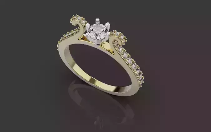 Woman Wedding Ring  0075 3D print model