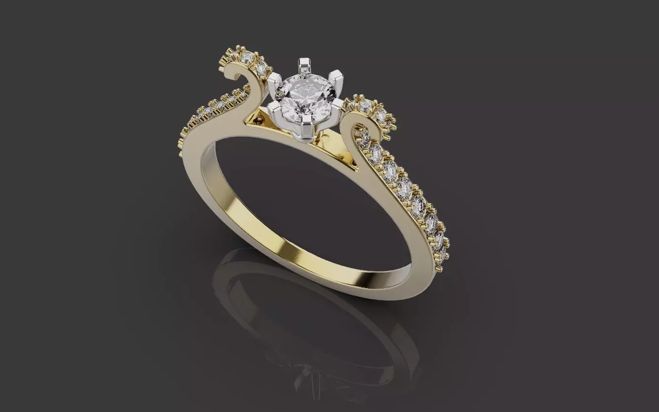 Woman Wedding Ring 0075 3D print model_0