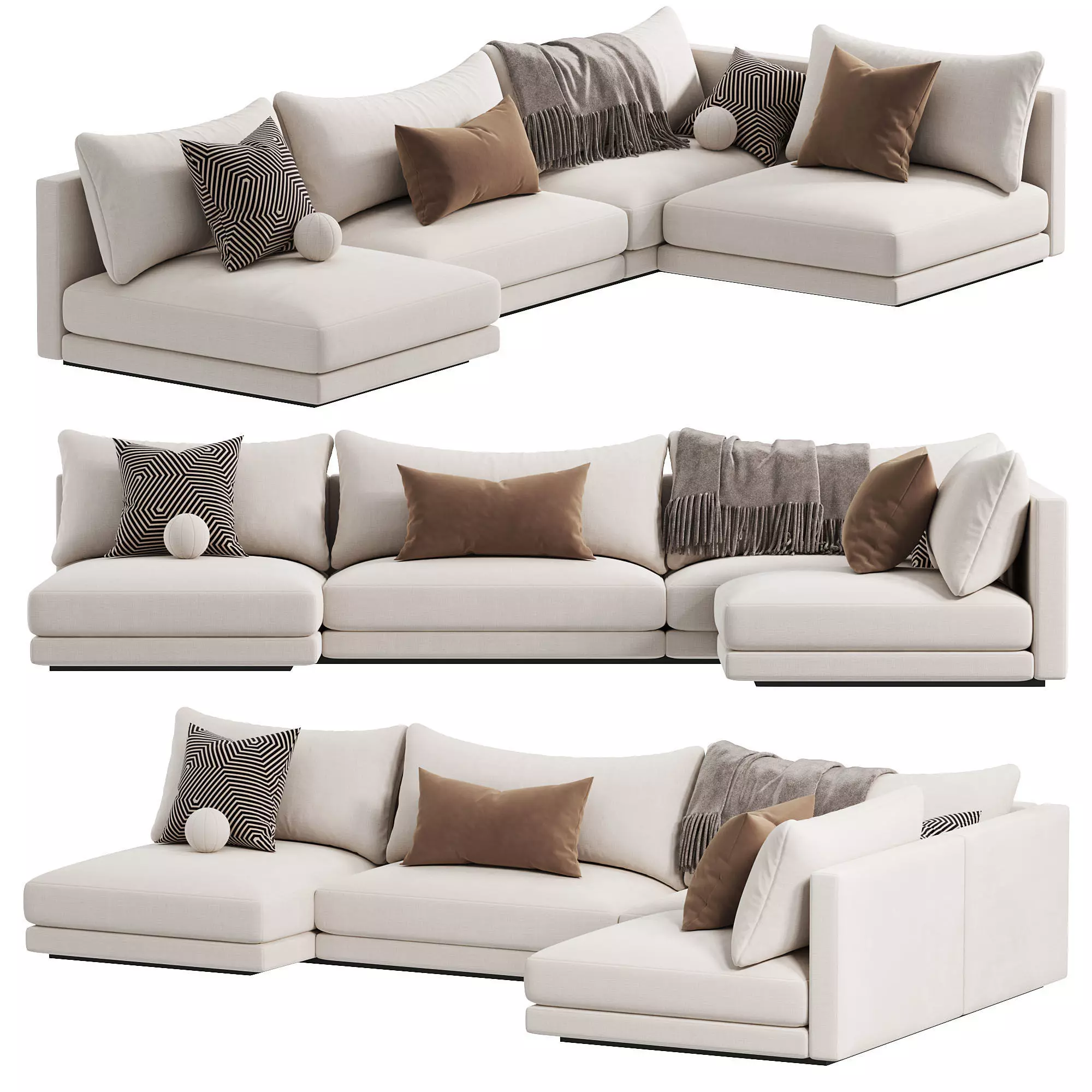 Blanche Katarina Corner Couch Sofa 3D model_0