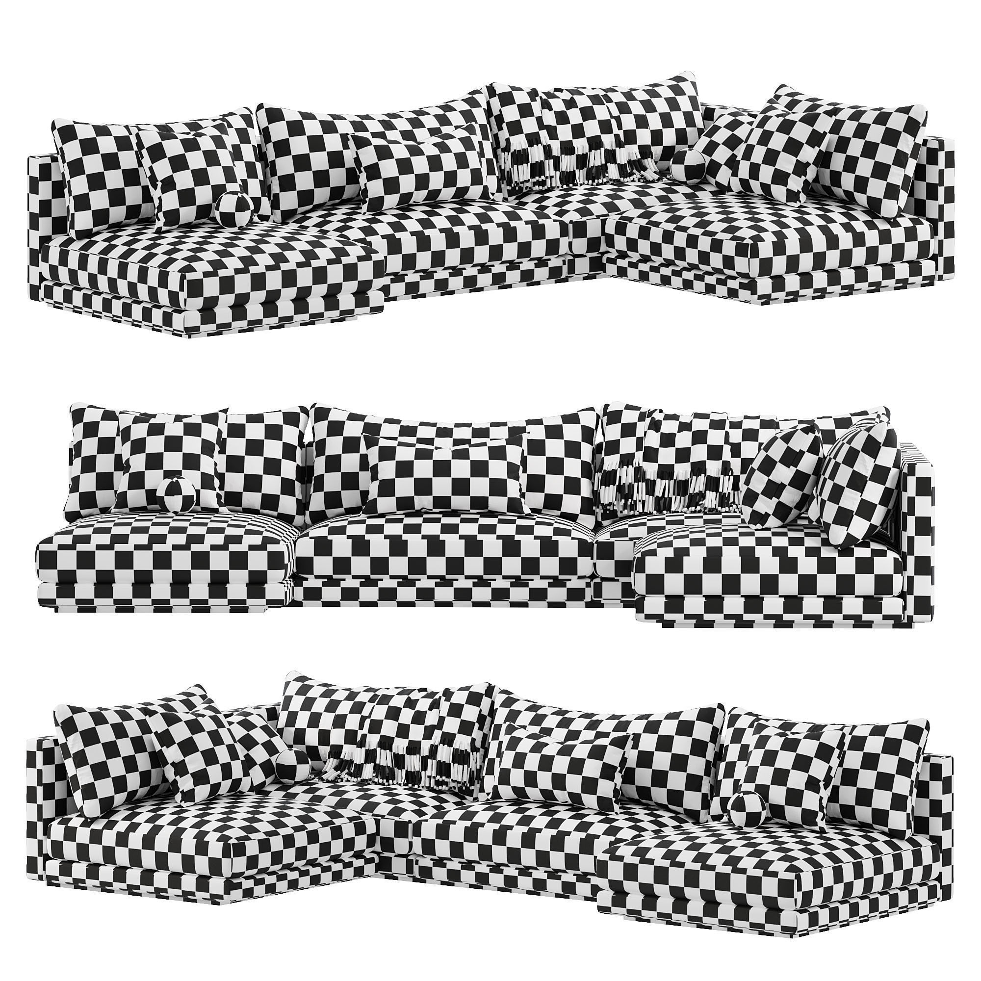 Blanche Katarina Corner Couch Sofa 3D model_5