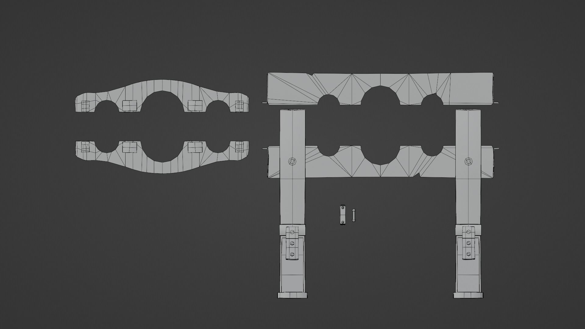 Wooden Stocks Low-poly 3D model_11