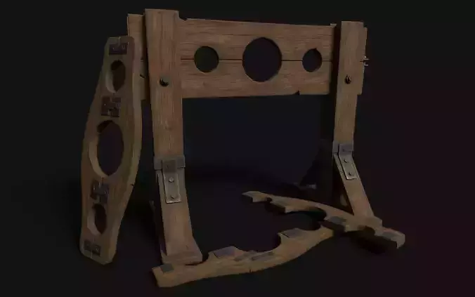 Wooden Stocks Low-poly 3D model