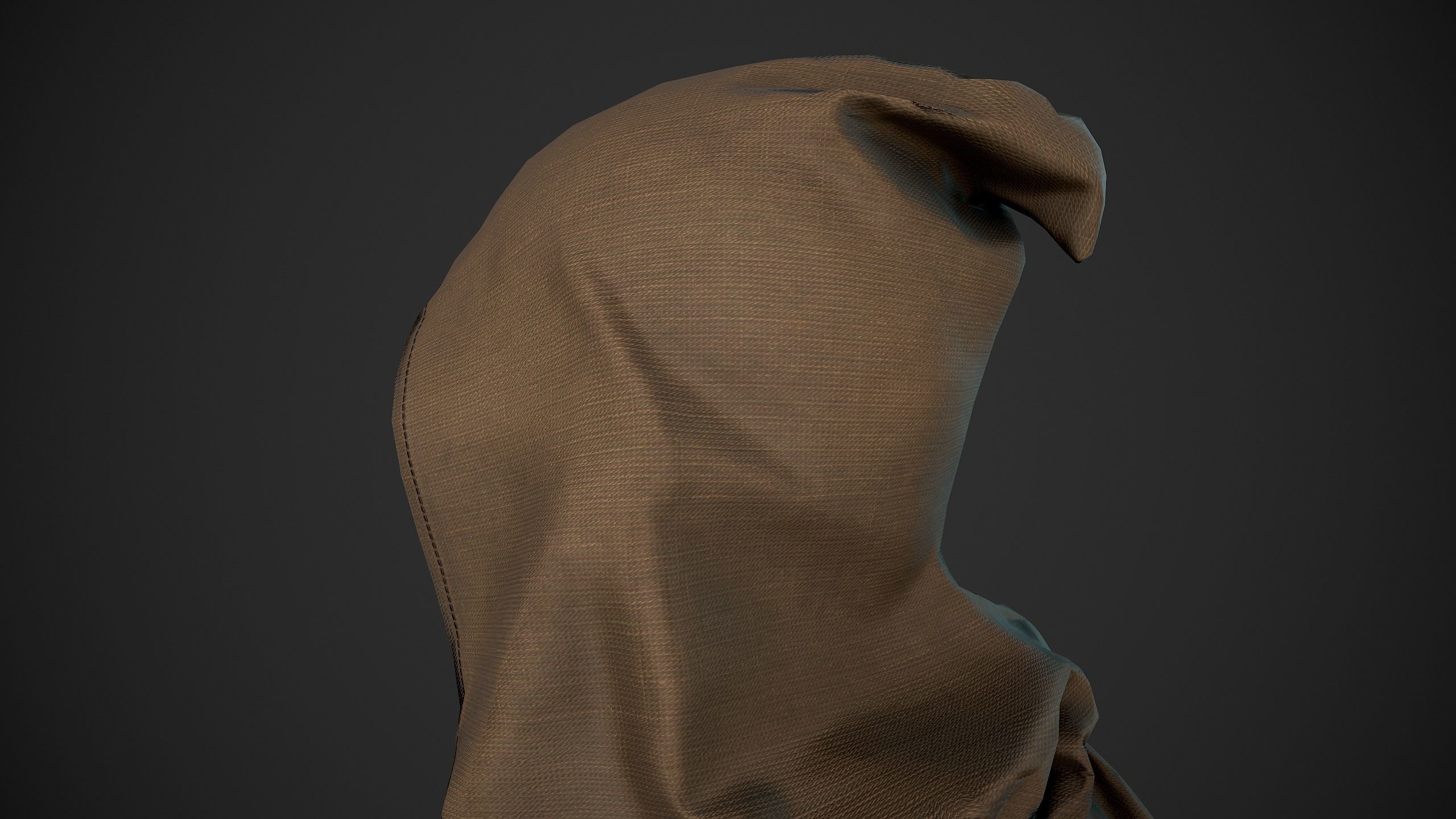 Brown Medieval Hood Low-poly 3D model_13