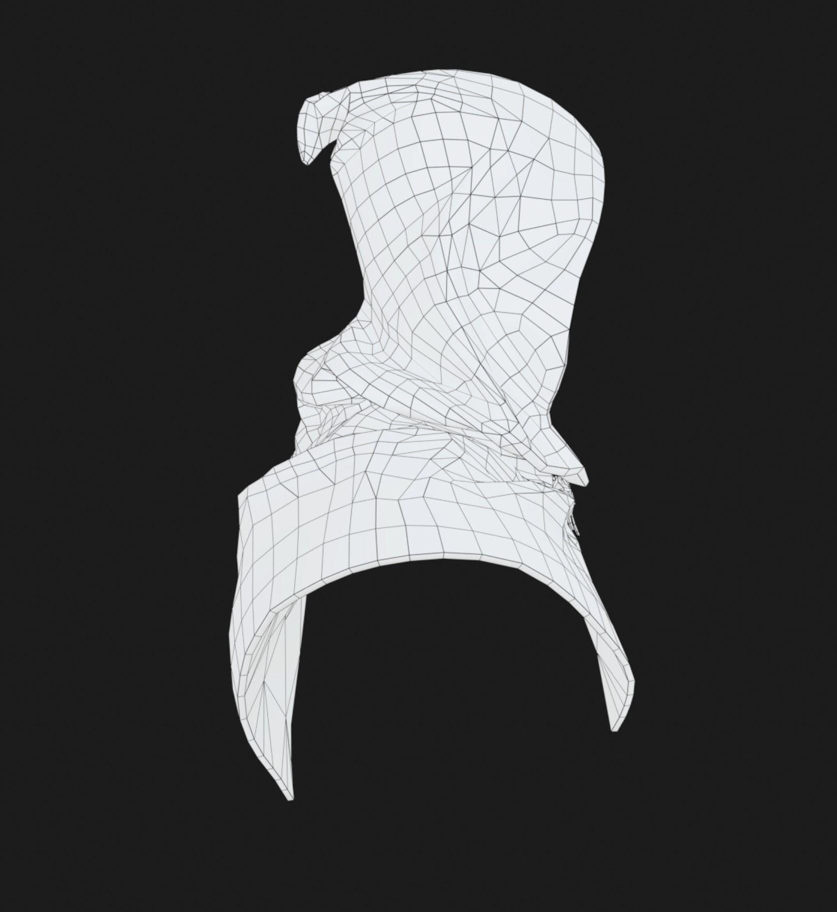 Brown Medieval Hood Low-poly 3D model_19