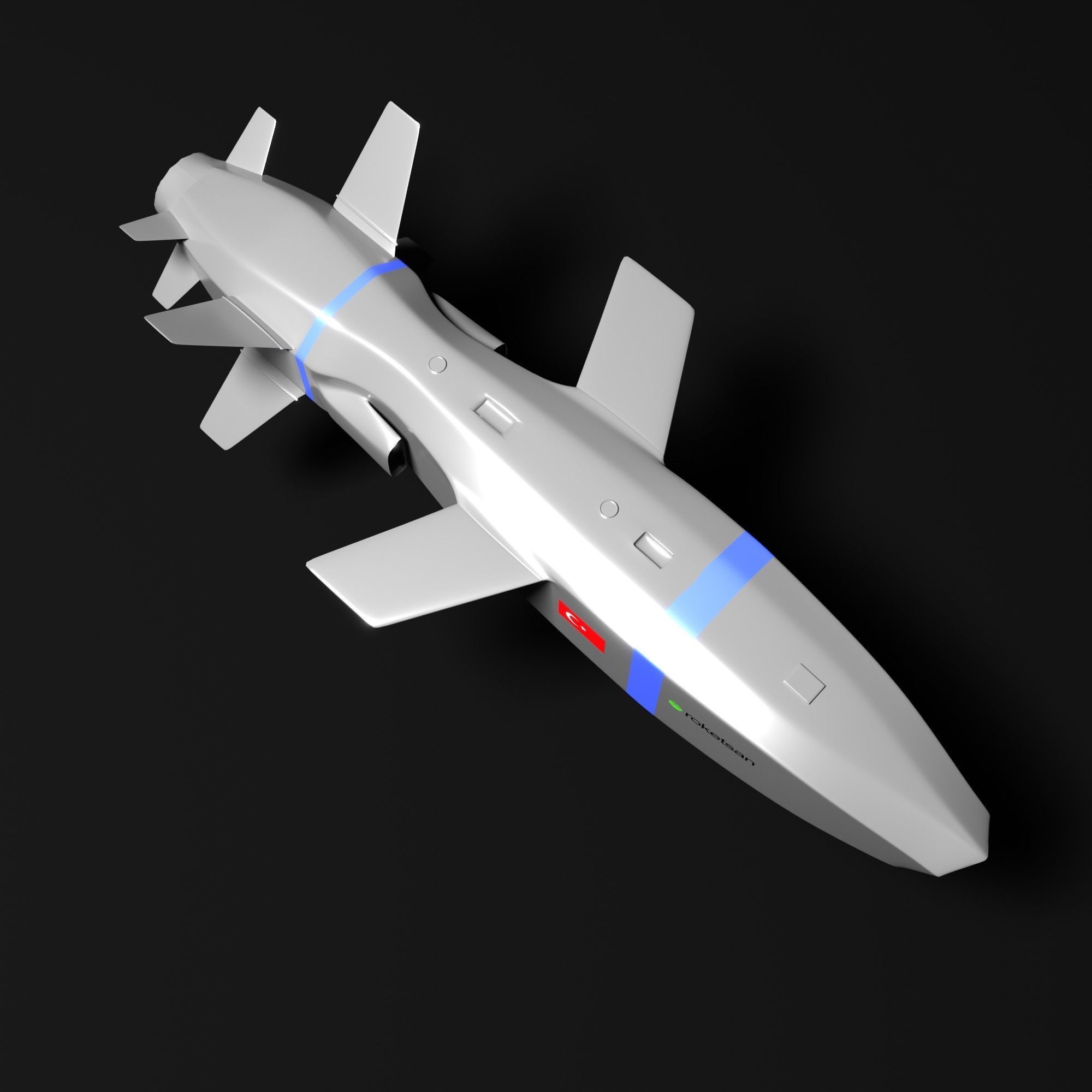Turkish Cruise Missile SOM-J 3D model_2
