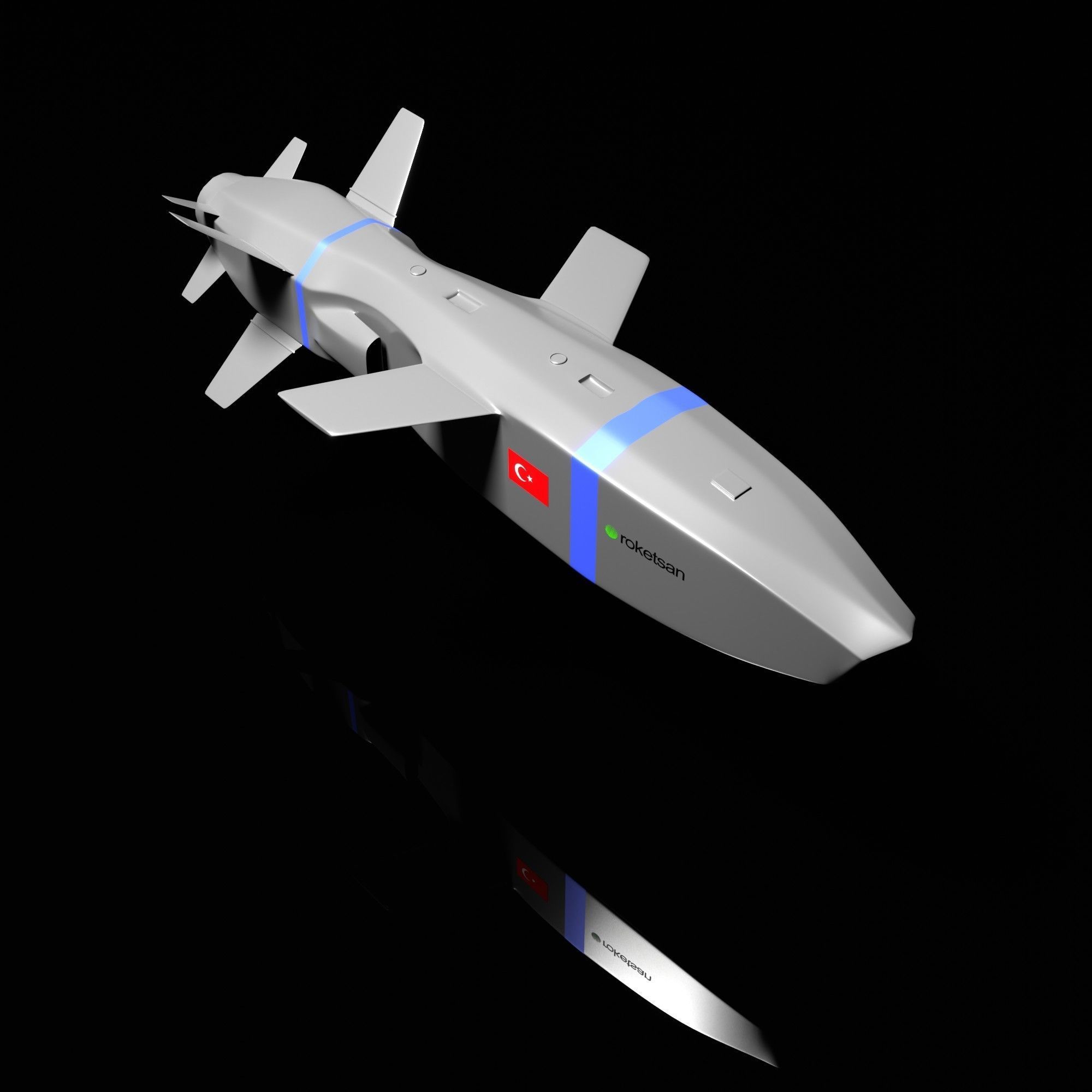 Turkish Cruise Missile SOM-J 3D model_1