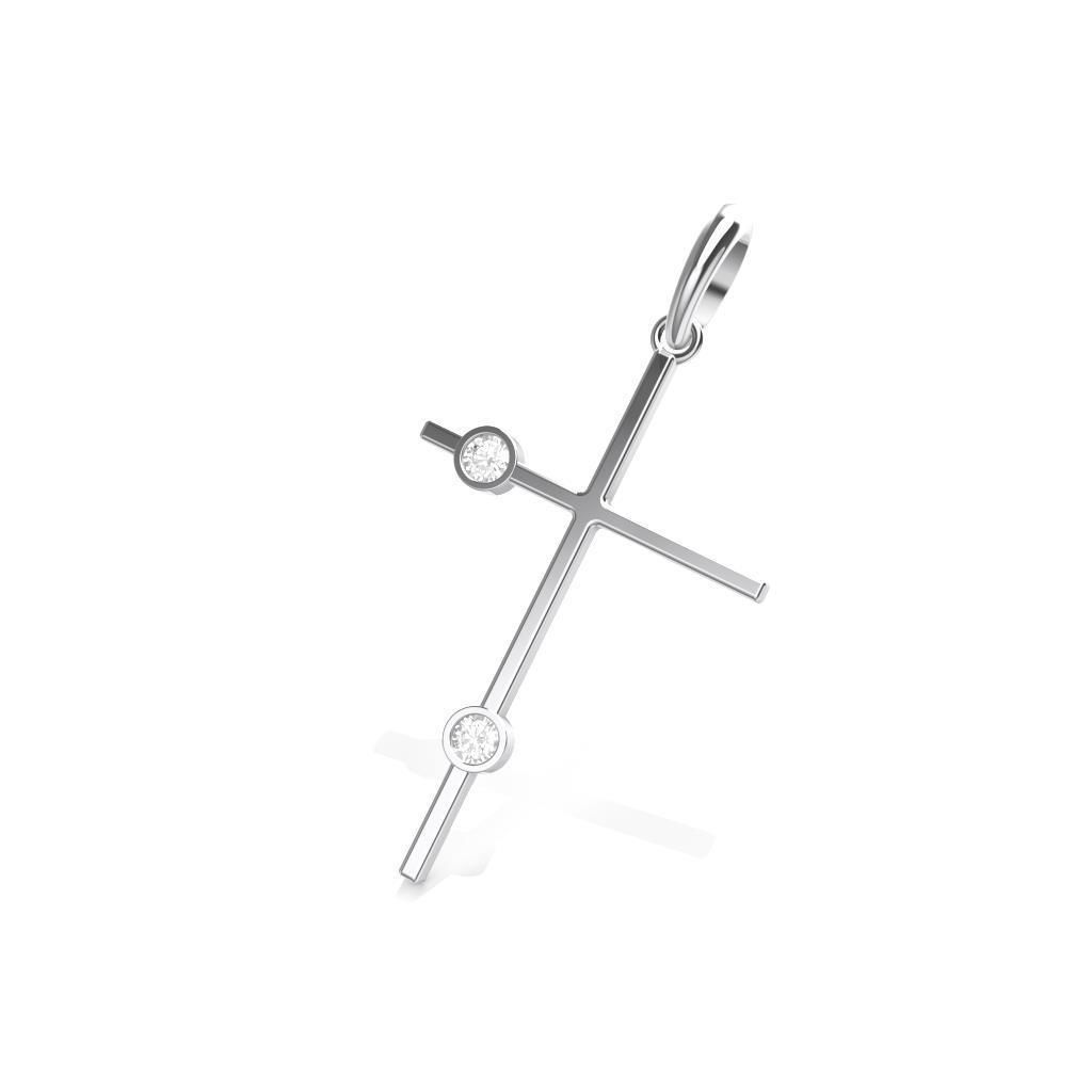 ZIRCONIA CROSS PENDANT 3D print model_3