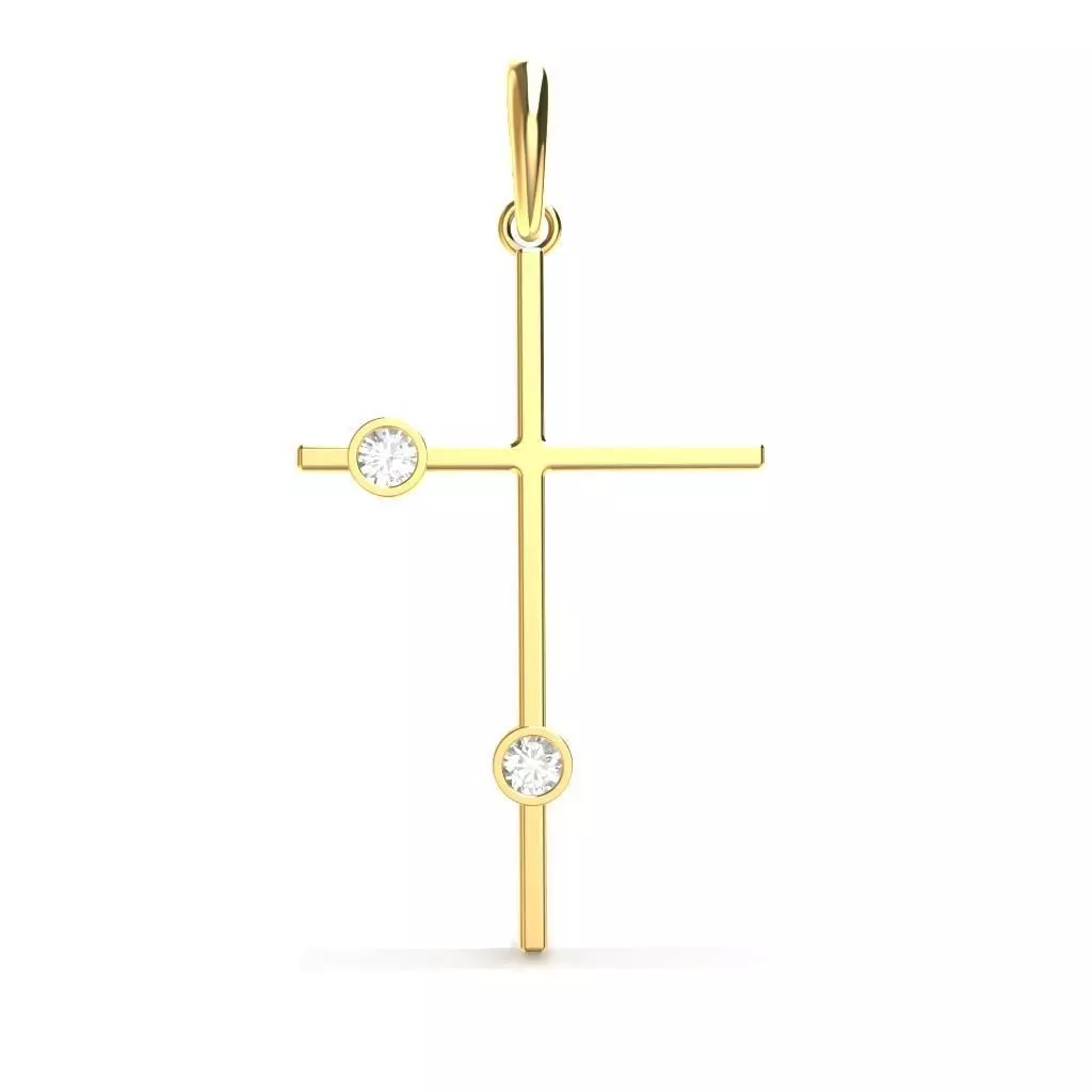 ZIRCONIA CROSS PENDANT 3D print model_0