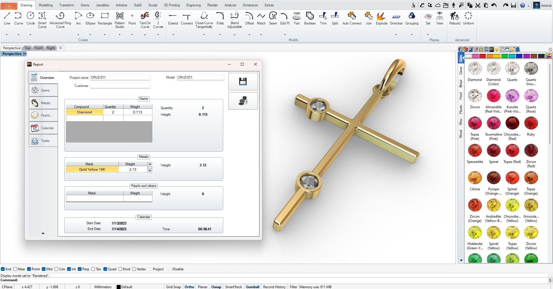 ZIRCONIA CROSS PENDANT 3D print model_9