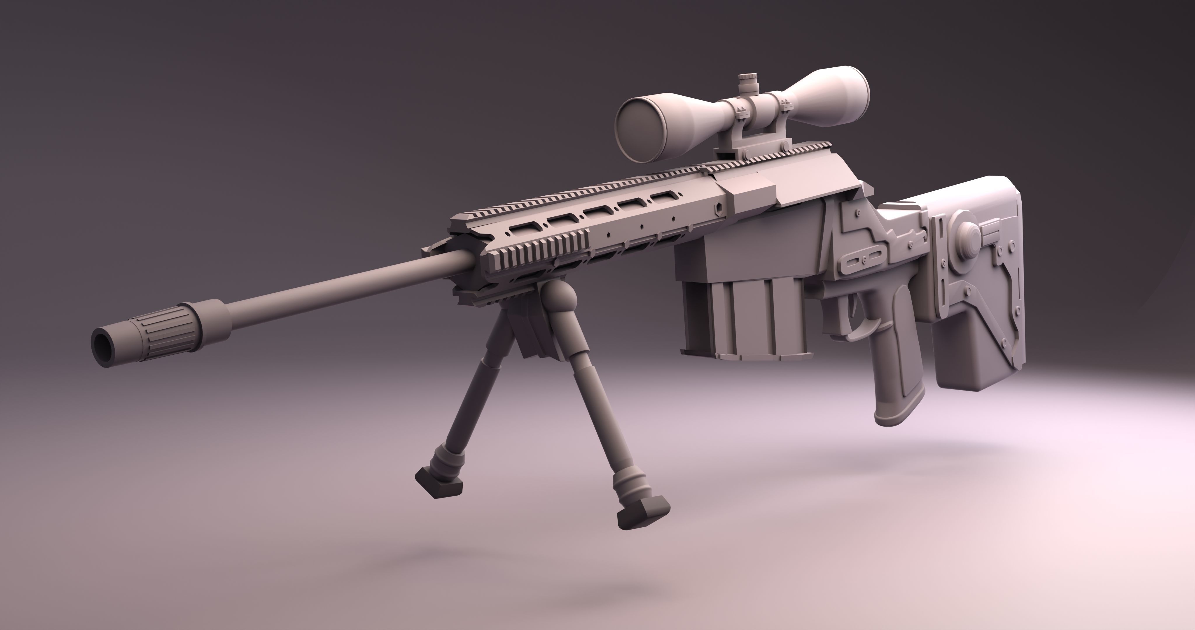 Gun 3D Lowpoly Model 3D model_5