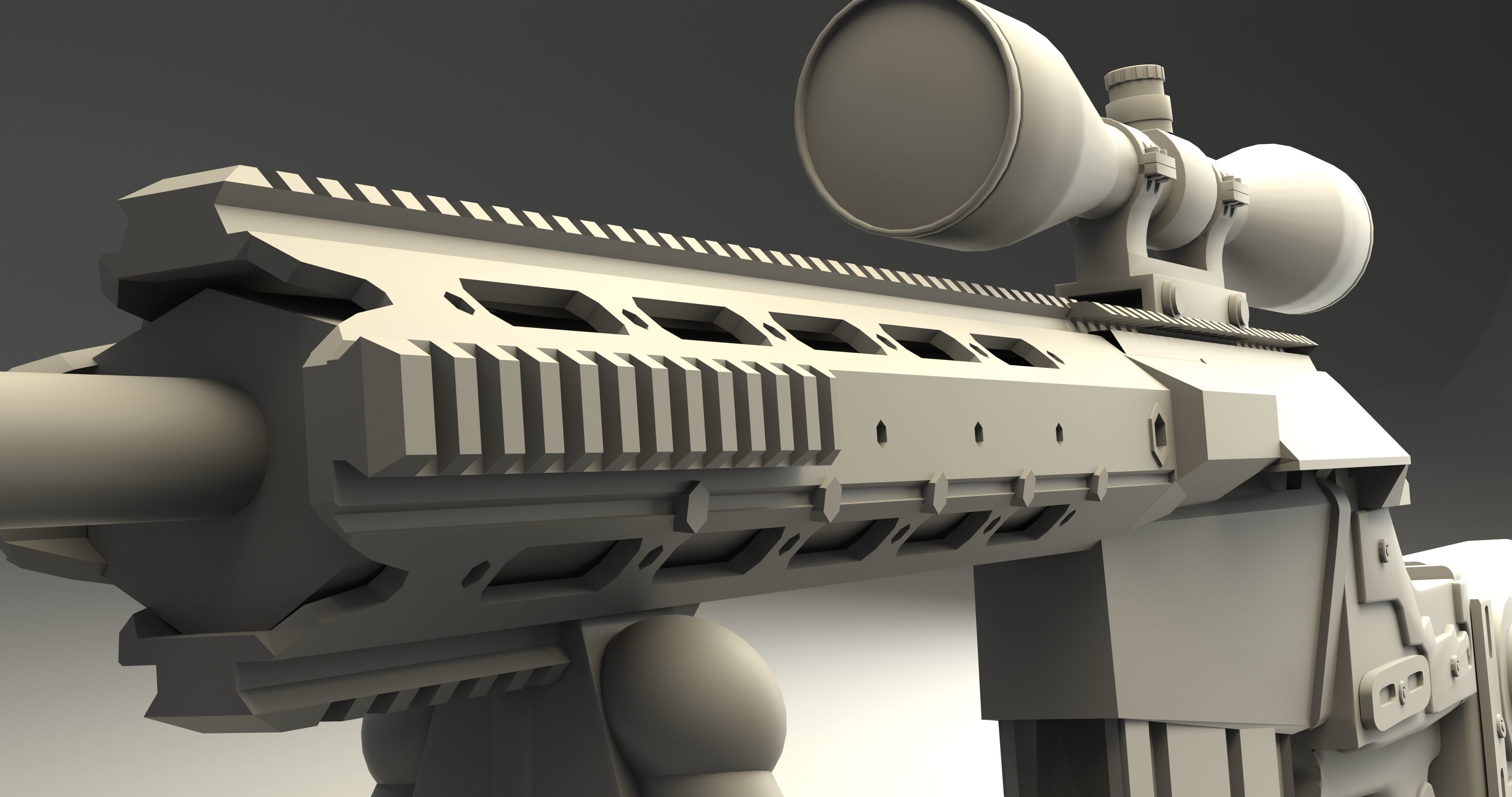 Gun 3D Lowpoly Model 3D model_9