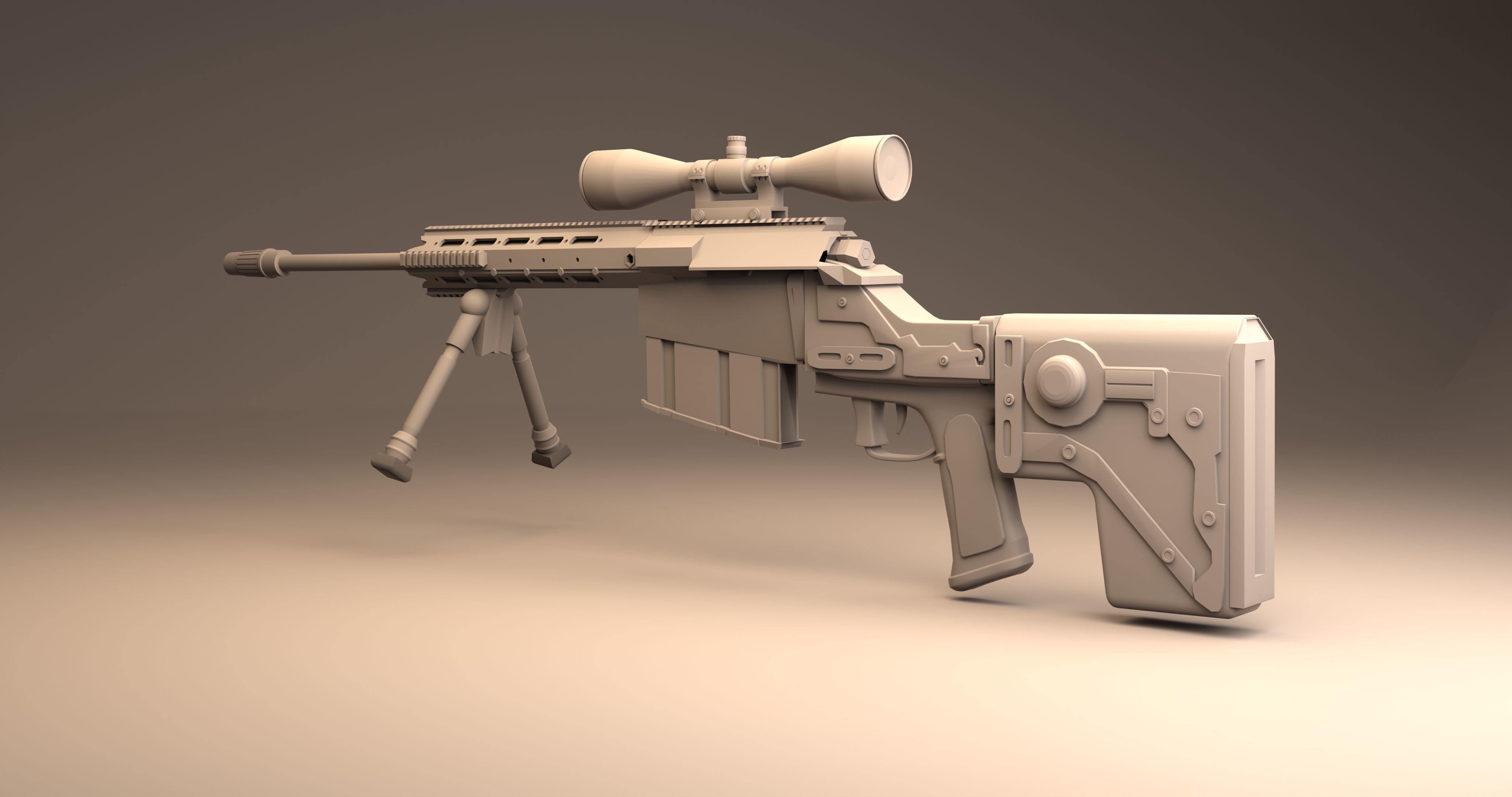 Gun 3D Lowpoly Model 3D model_3