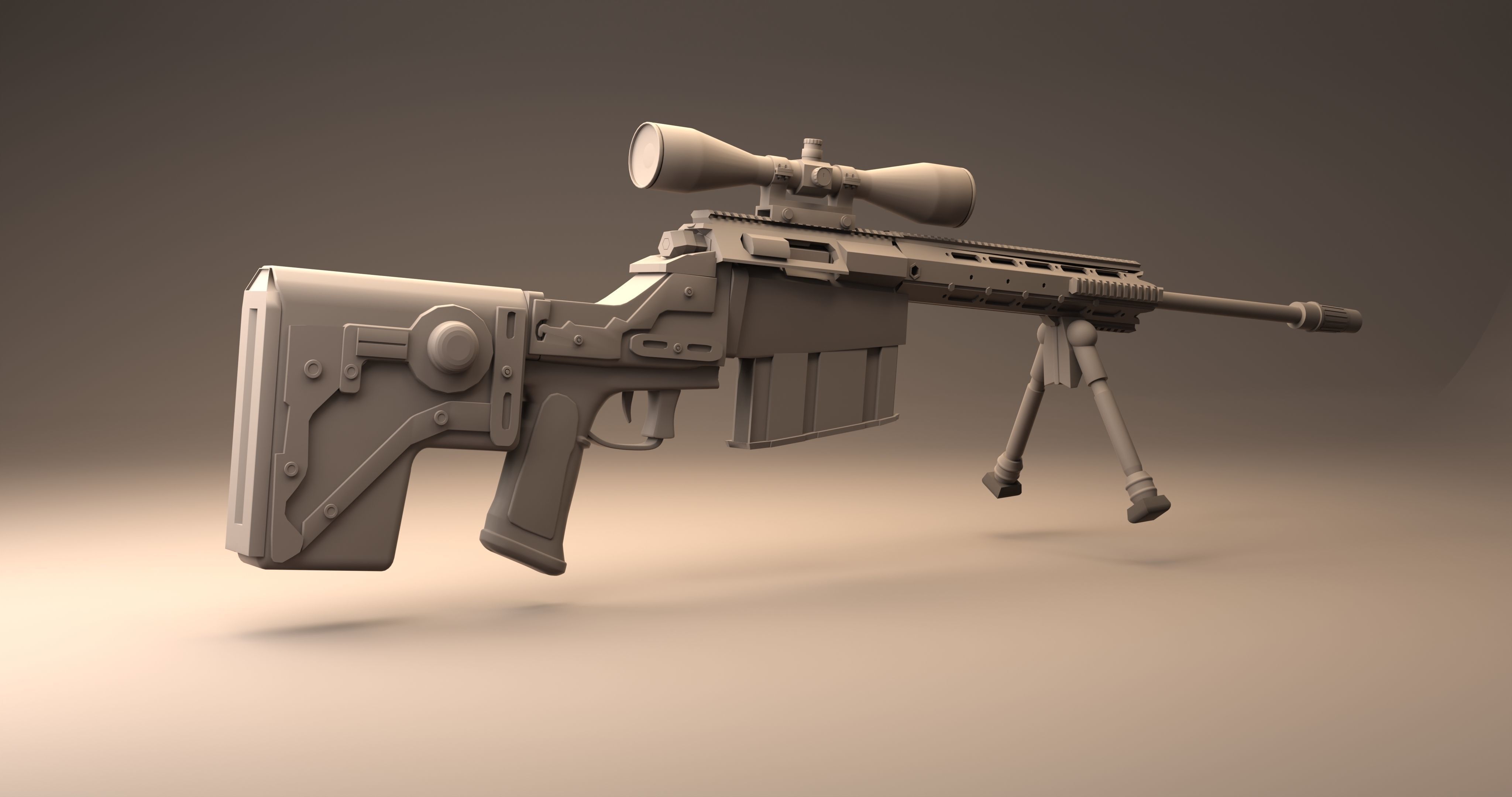 Gun 3D Lowpoly Model 3D model_7