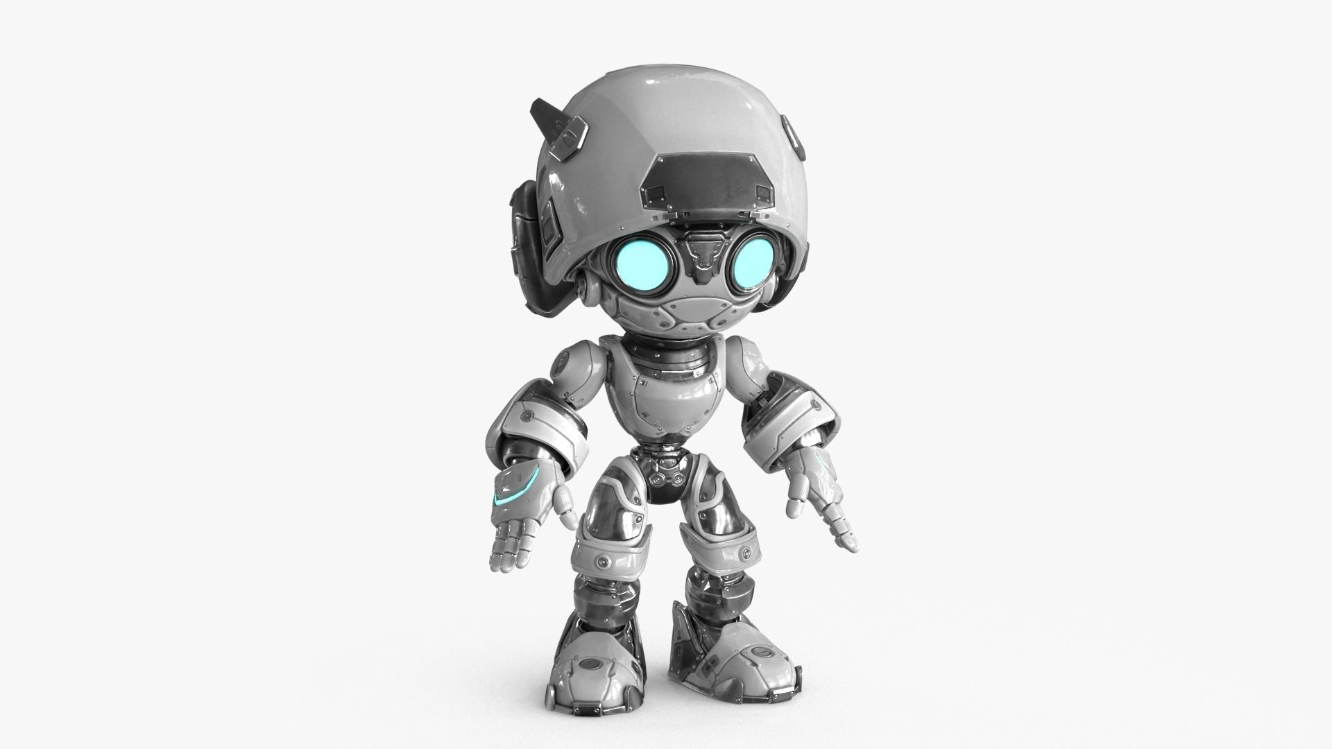 Droid RIGGED Low-poly 3D model_13
