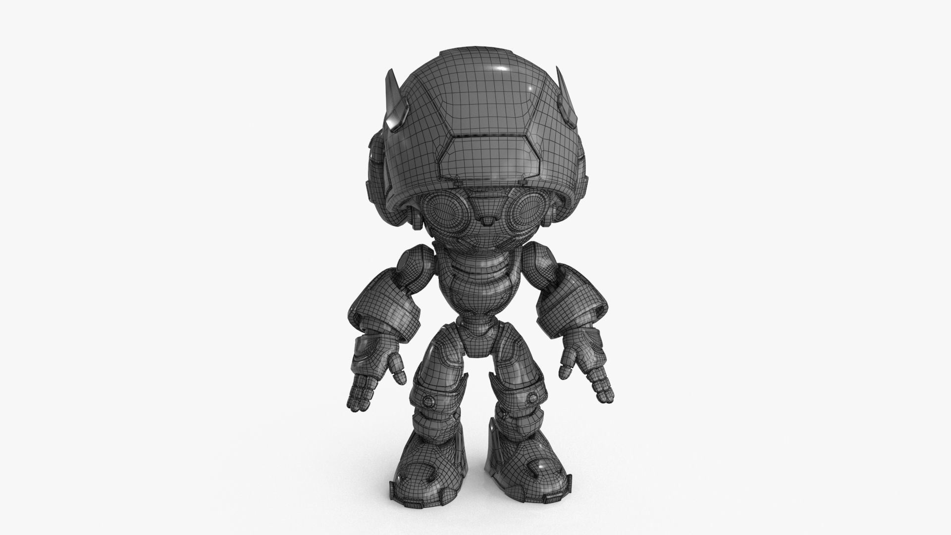 Droid RIGGED Low-poly 3D model_21
