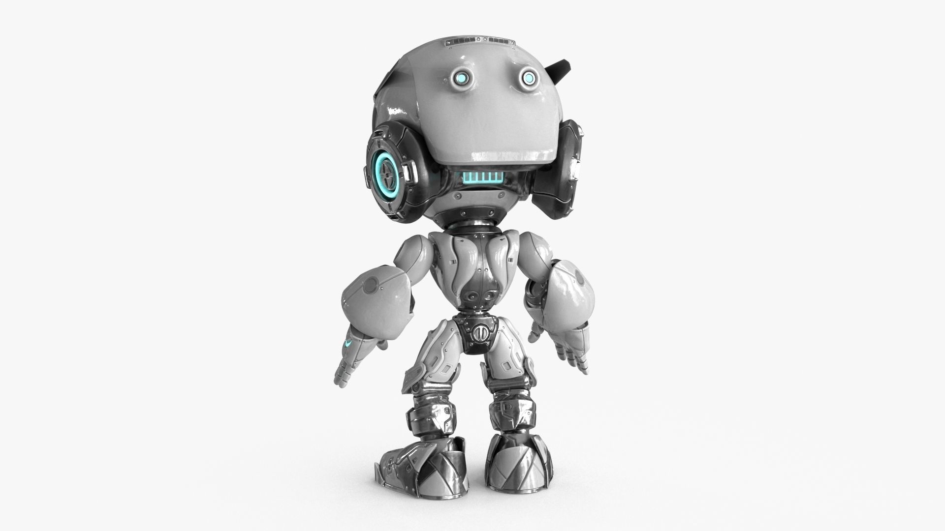 Droid RIGGED Low-poly 3D model_14