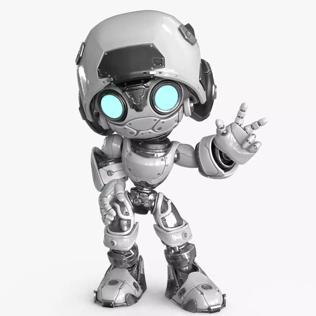 Droid RIGGED Low-poly 3D model_0