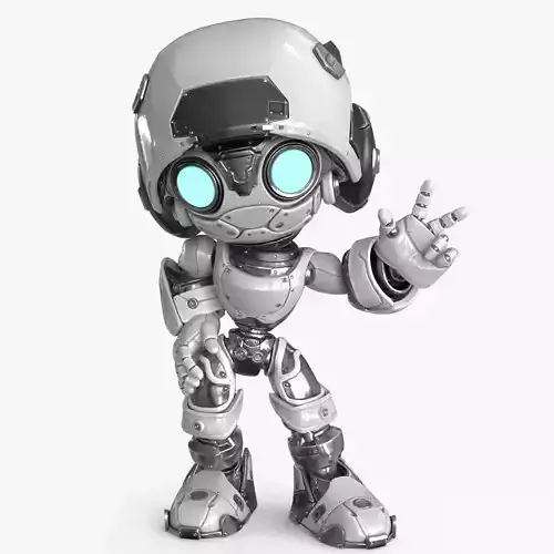 Droid RIGGED Low-poly 3D model