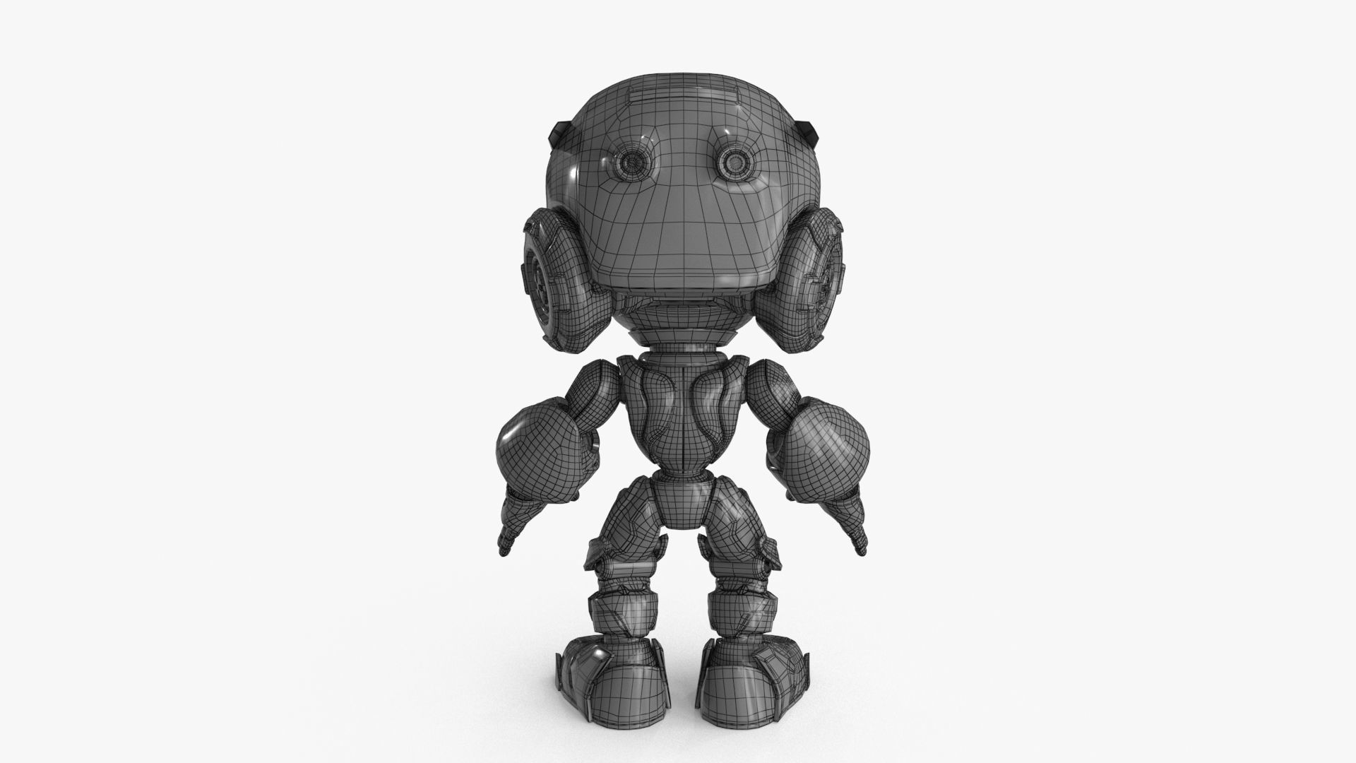 Droid RIGGED Low-poly 3D model_22