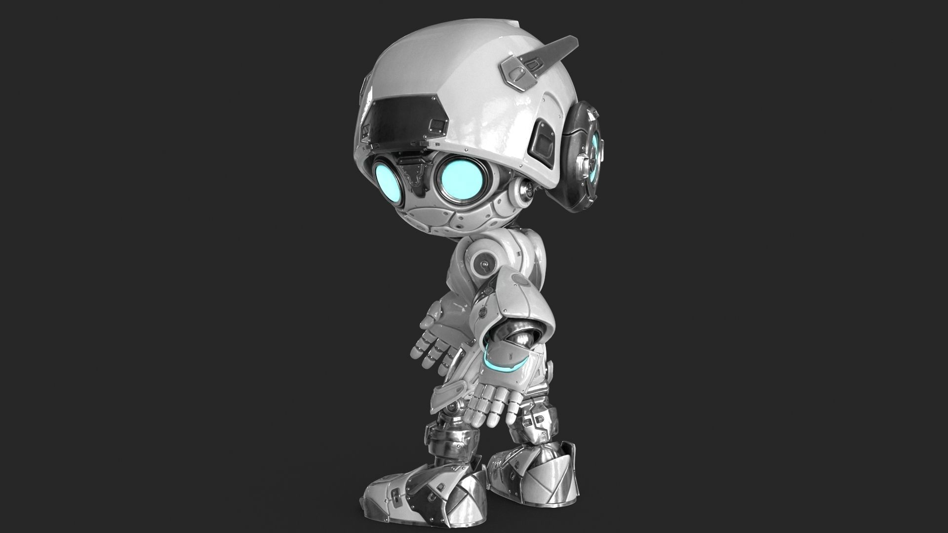 Droid RIGGED Low-poly 3D model_8