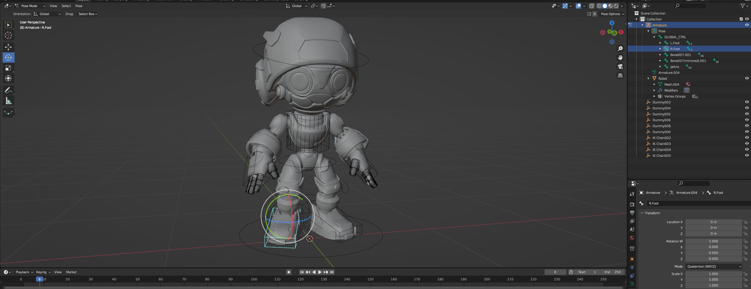 Droid RIGGED Low-poly 3D model_20