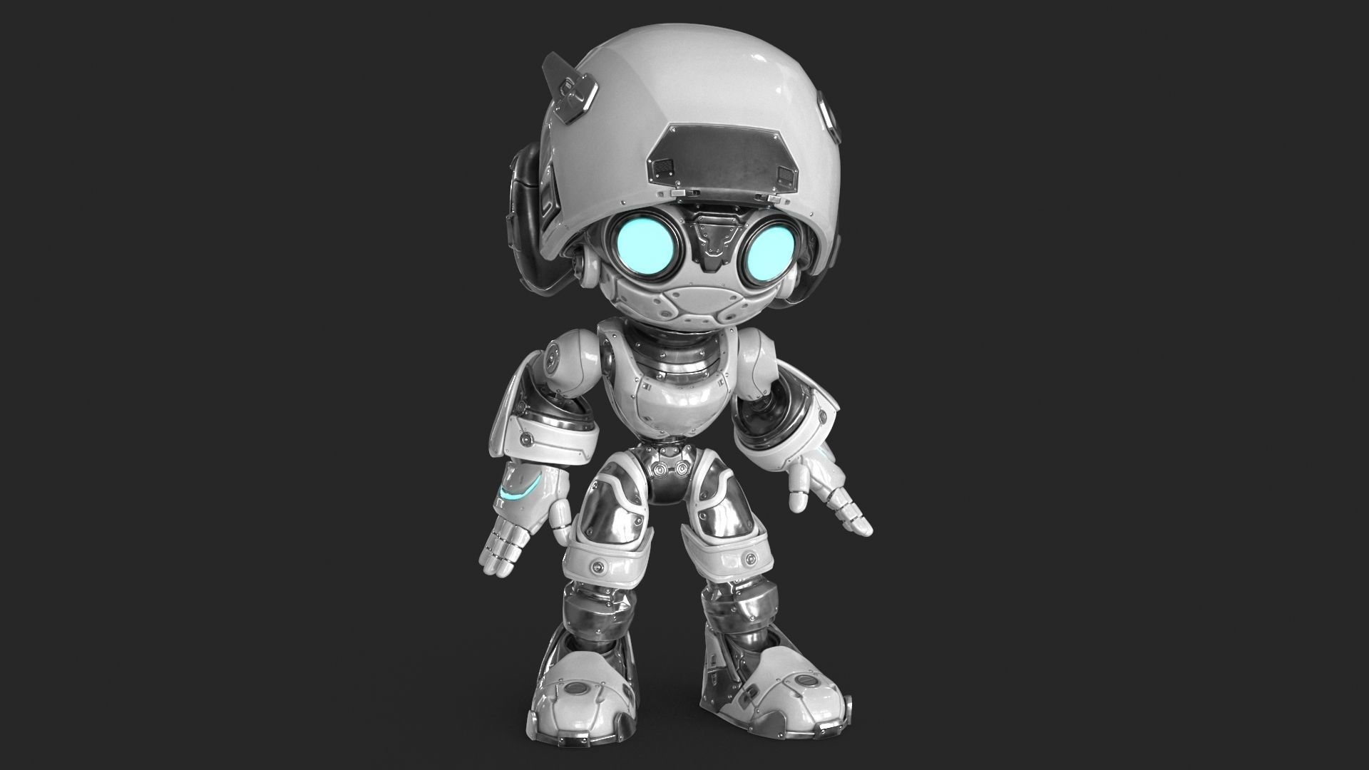 Droid RIGGED Low-poly 3D model_12