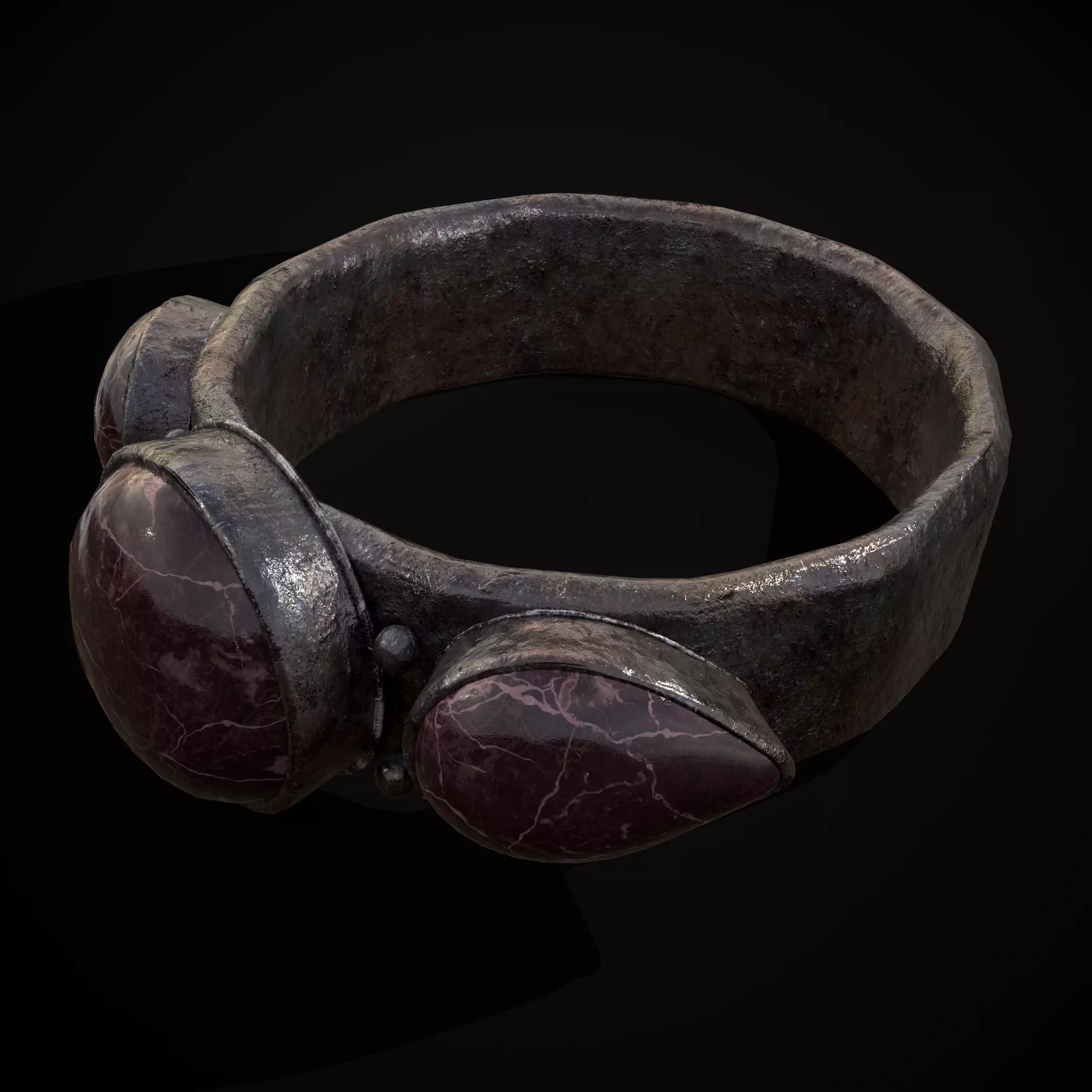 Purple Granite Iron Ring Low-poly 3D model