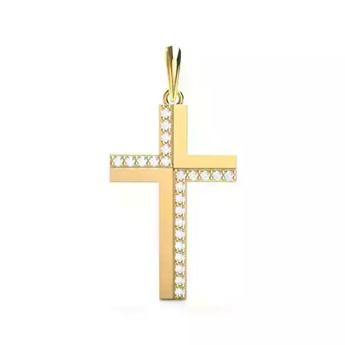 DOUBLE BRILLIANTS CROSS PENDANT