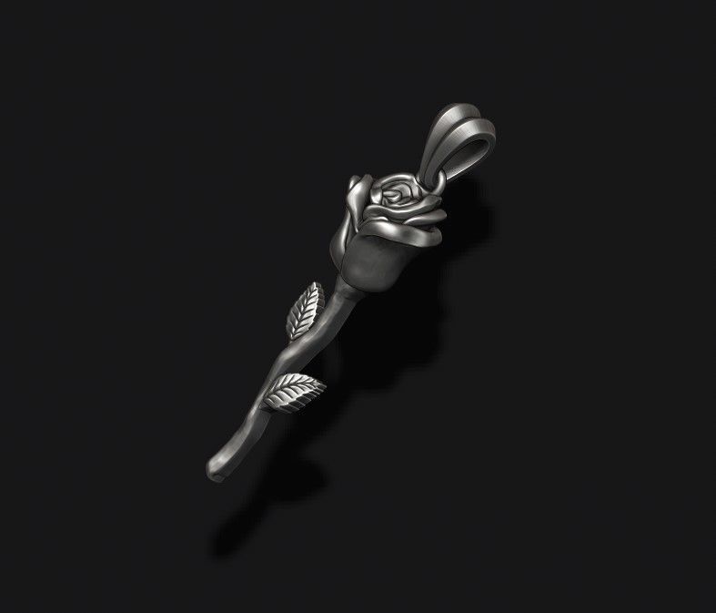 rose pendant basrelief 3D print model_4