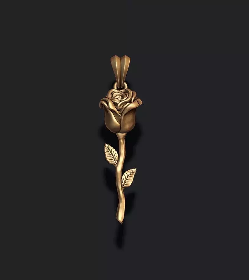 rose pendant basrelief 3D print model_0