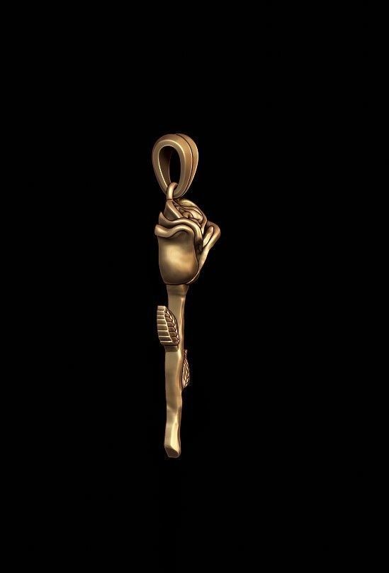 rose pendant basrelief 3D print model_6