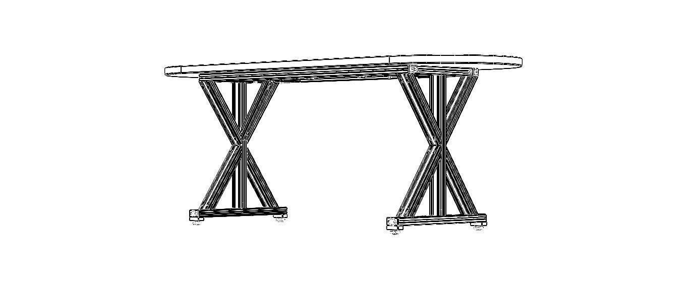 Aluminum X-Frame Table 3D model_30