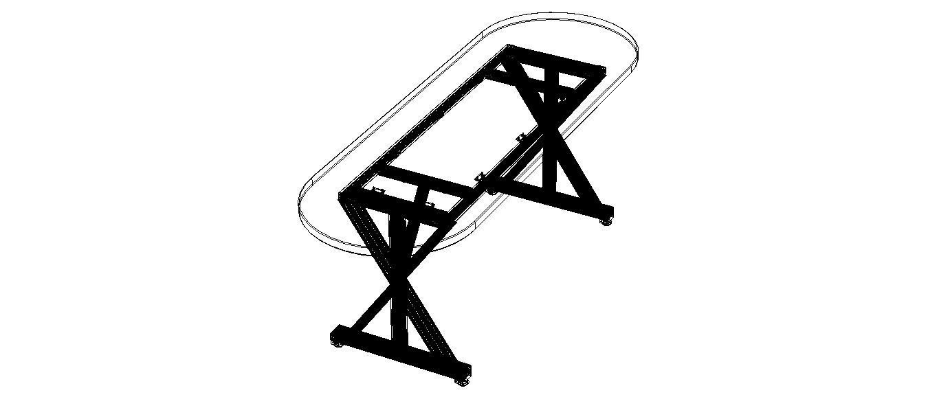 Aluminum X-Frame Table 3D model_24