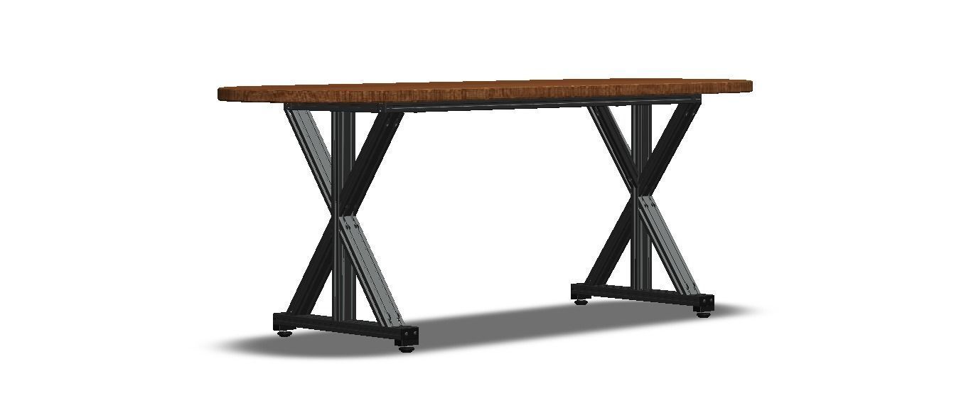 Aluminum X-Frame Table 3D model_21