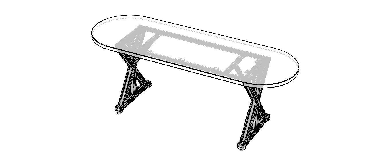 Aluminum X-Frame Table 3D model_11