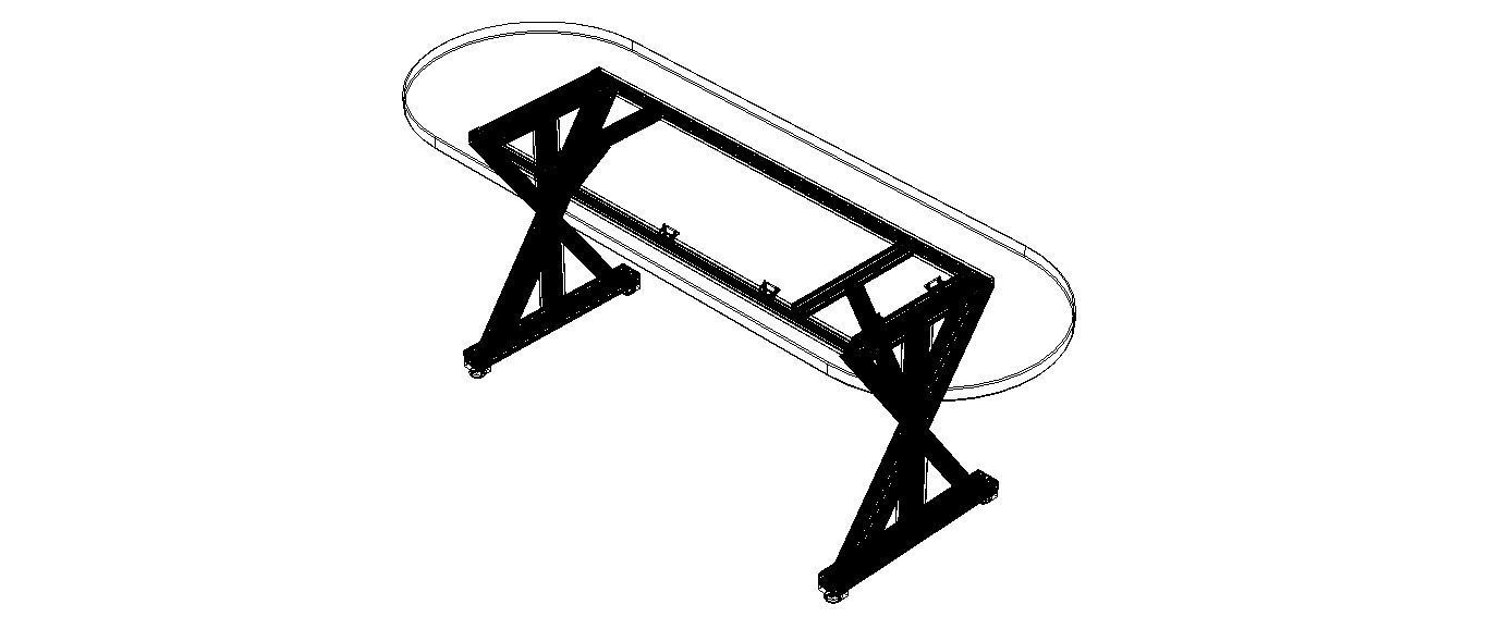 Aluminum X-Frame Table 3D model_8