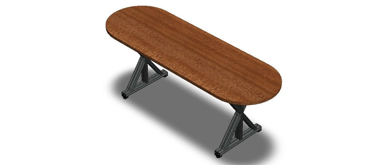 Aluminum X-Frame Table 3D model_9