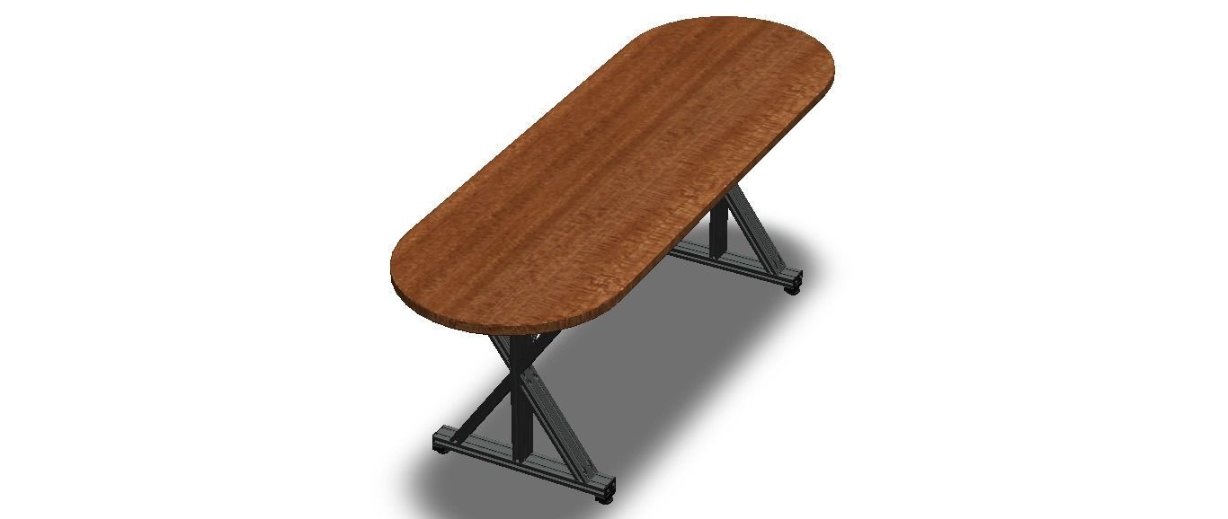 Aluminum X-Frame Table 3D model_25