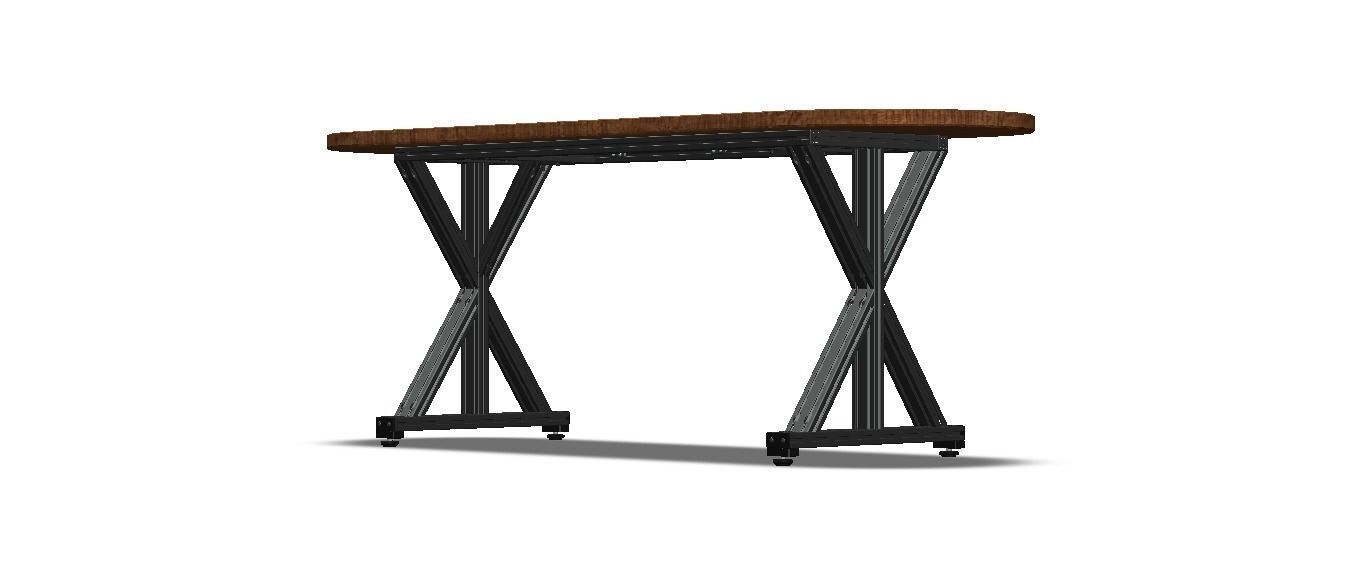 Aluminum X-Frame Table 3D model_33