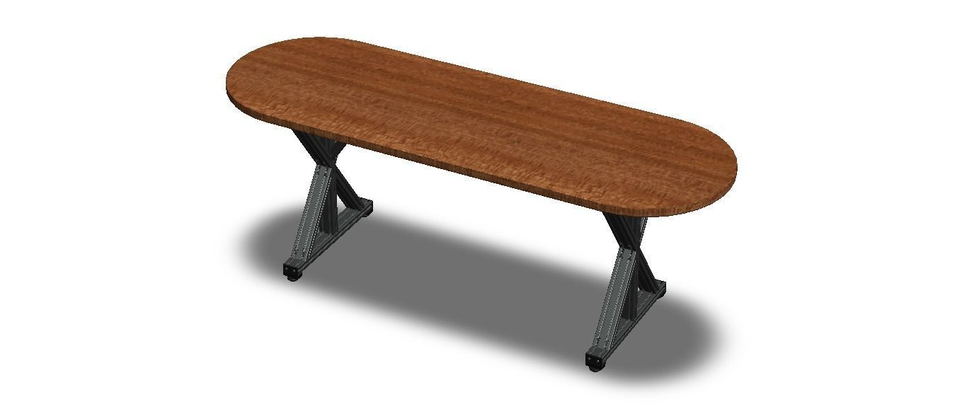 Aluminum X-Frame Table 3D model_13
