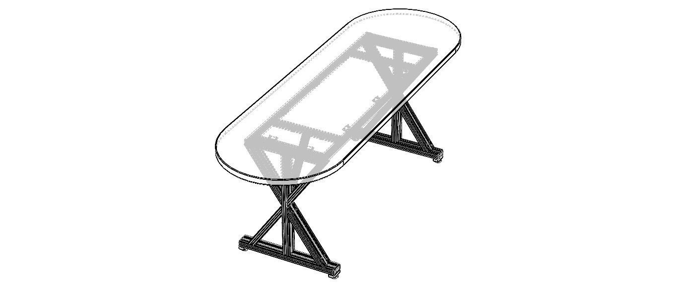 Aluminum X-Frame Table 3D model_23