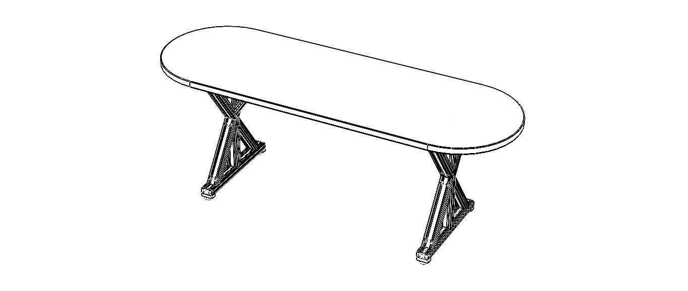 Aluminum X-Frame Table 3D model_10