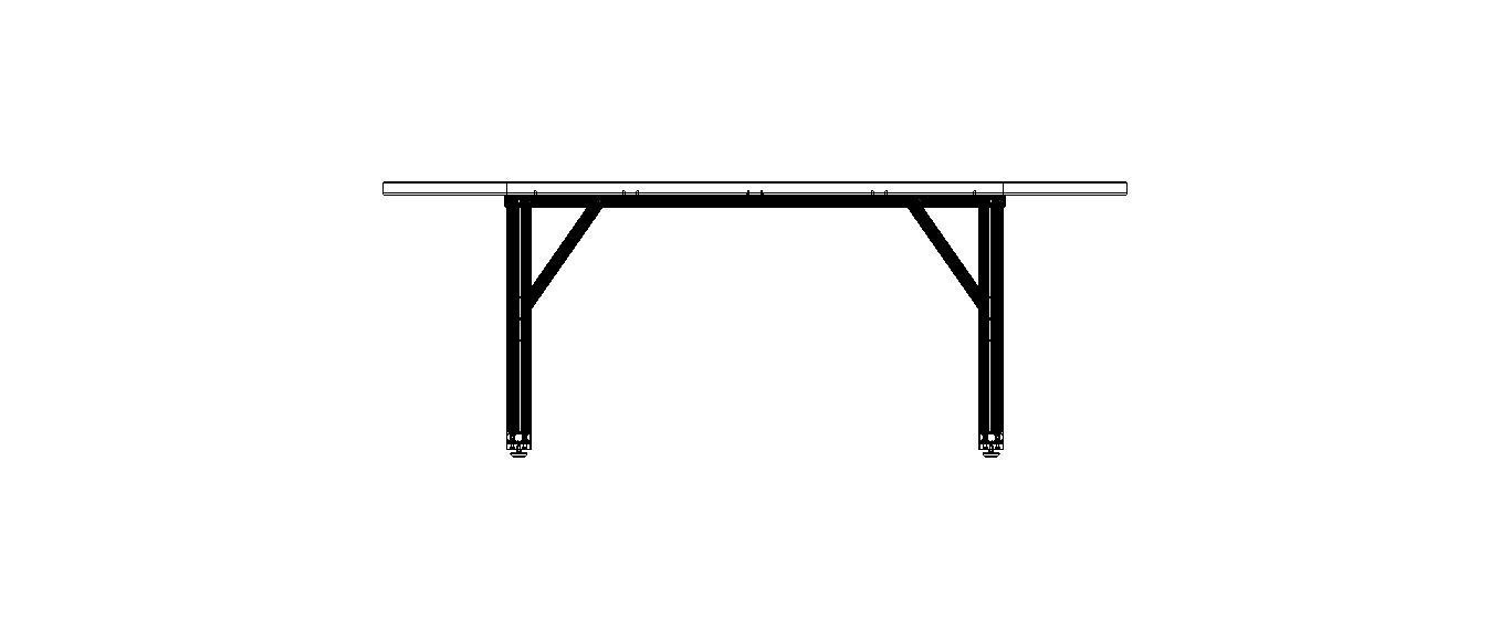 Aluminum X-Frame Table 3D model_16