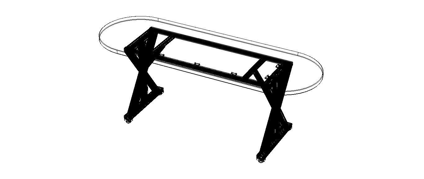 Aluminum X-Frame Table 3D model_12