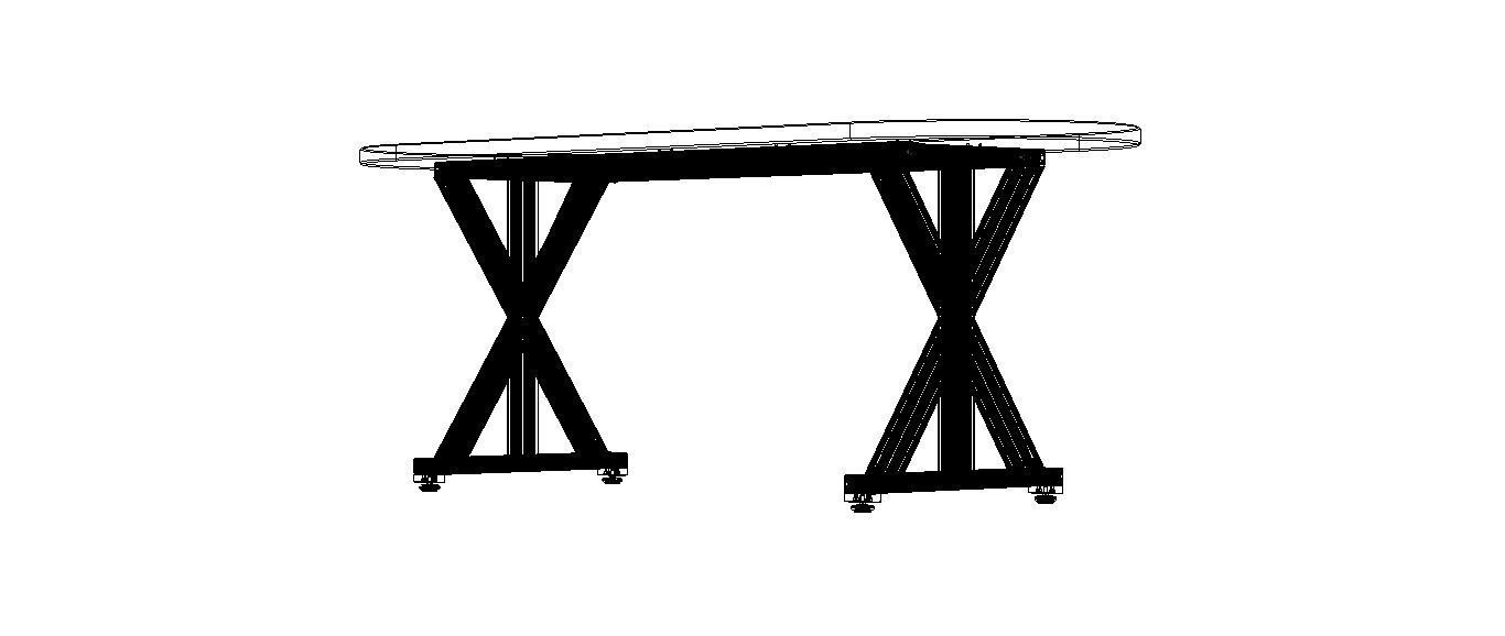 Aluminum X-Frame Table 3D model_32