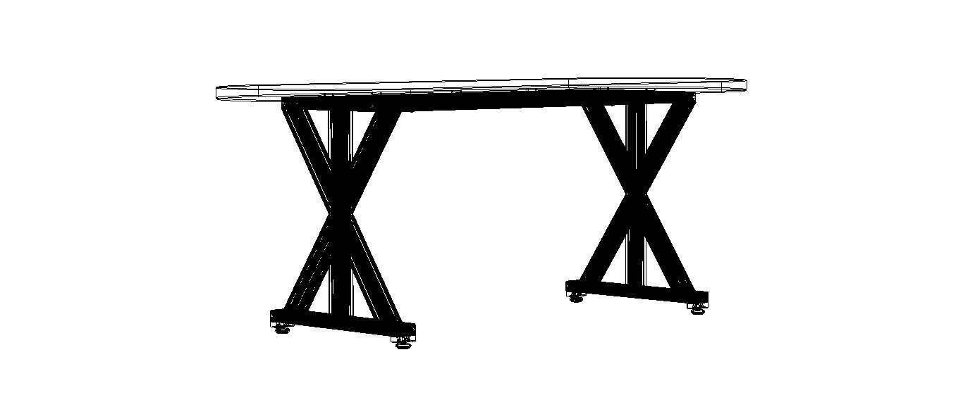 Aluminum X-Frame Table 3D model_20